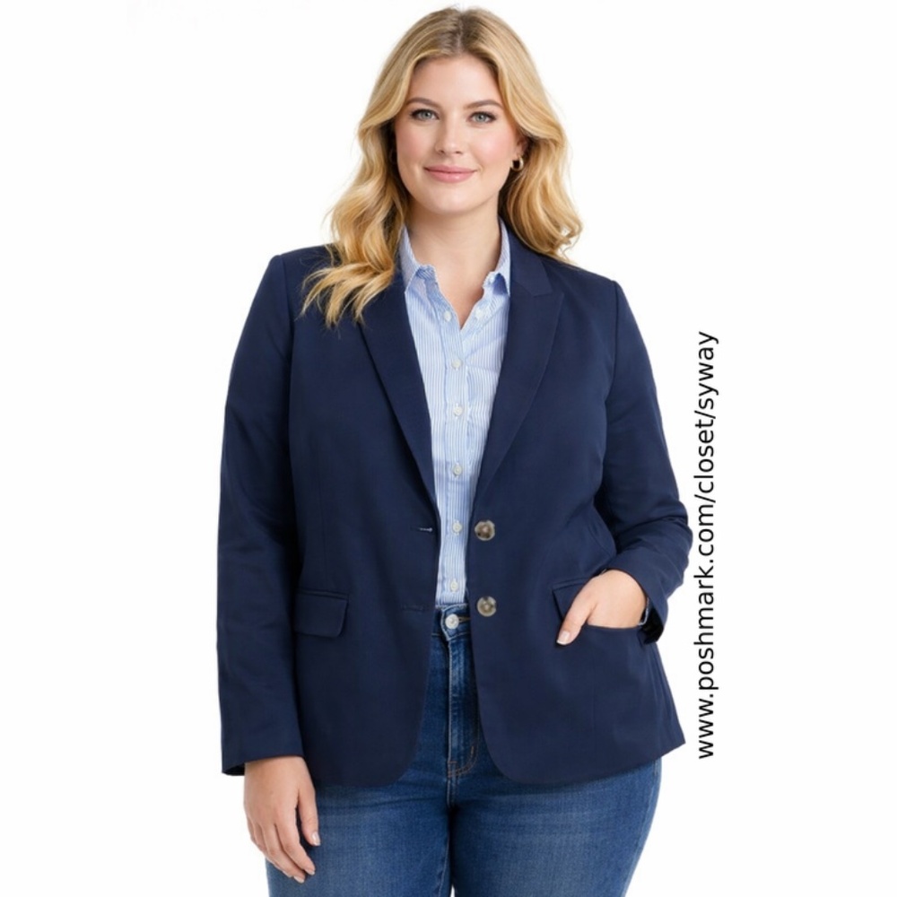 J.Crew Petite Two Button Blazer Navy